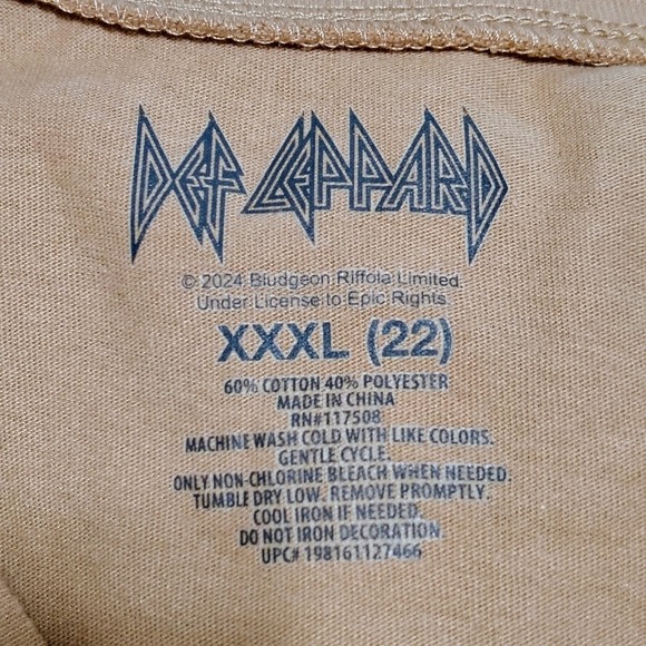 Def Leppard Graphic T-Shirt Leopard Animal Print XXXL 3XL Band Tee - Picture 4 of 9